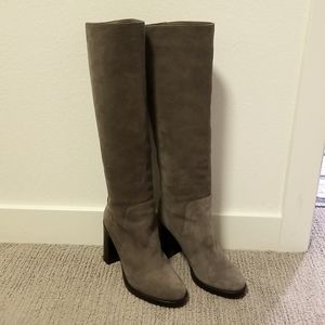 Aquatalia grey/brown suede leather boot